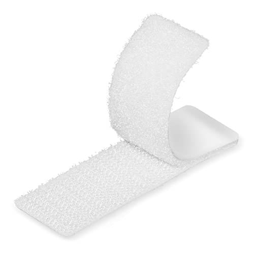 Nisuoien White Strips With Adhesive - 30 Sets Strong Sticky Double Sided Tape With Hook And Loop - 1 X 4 Inch #TOP13