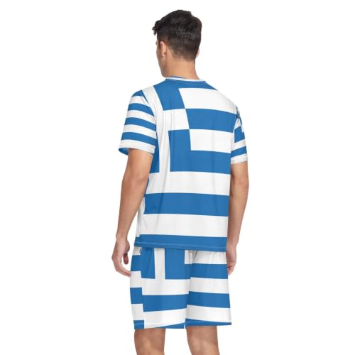 Camisas de pijama para hombre ideales para noches frescas con bandera de Grecia S 2