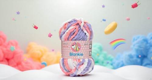 Image of Ganga Knitting Yarn Thick Chunky Wool, Blankie Baby Purple 200 gm Best Used with Needles, Crochet Needles Wool Yarn for Knitting, with Needle. by Ganga Z
