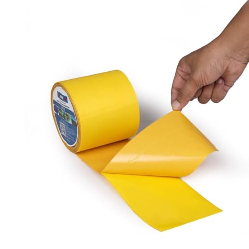 Image of Tarpaulin Repair Tape 10m 100% Waterproof, UV-Resistant & Heavy Duty Duct Tape for Truck Covers Tarpaulins, Tents, HDPE and others application 9.5cm x 10m Roll per Pack (Yellow)