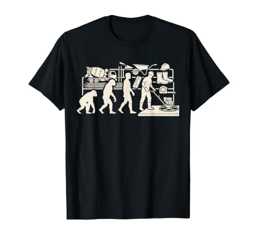 Gráfico Divertido de Trabajo de construcción evolución de Acabado de hormigón Camiseta