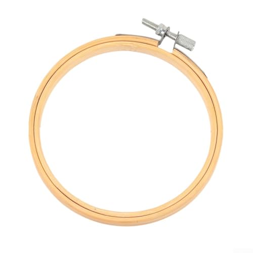 Cerchi da ricamo regolabili in legno, cornici rotonde lisce per ricamo a mano, punto croce, girocollo e cucito, ideali per artigianato, cucito e esposizione decorativa (15 cm)