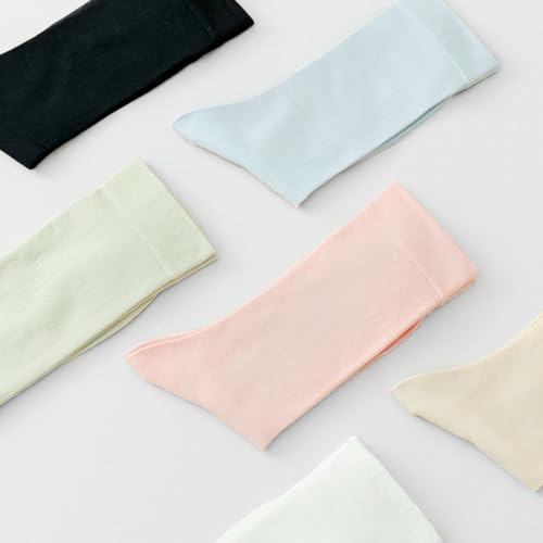 Solid color sweet non-slip breathable thin comfortable mid-tube stacked socks3