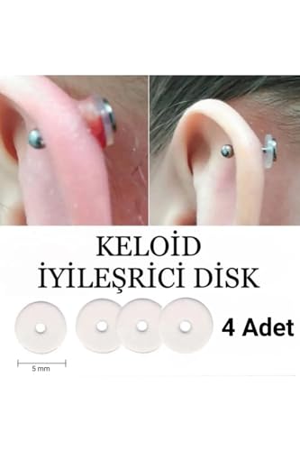 Disk, 4 Adet Bioplast Silikon Keloid Iyileştirici ve Önleyici Anti Hiperplazi Için renksiz, 5 mm