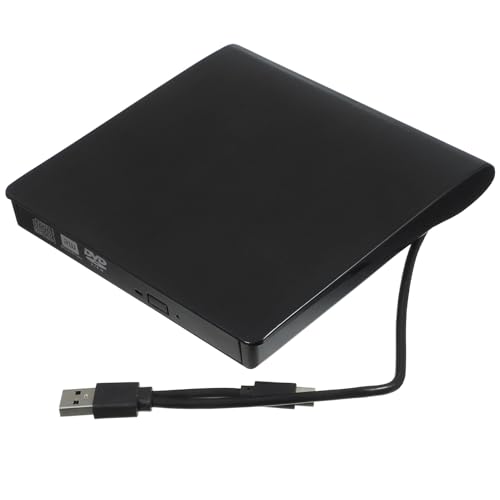 OSALADI External USB and Type-c Optical Drive Dual Interface DVD Player Cd Burning Function Portable External Cd DVD Drive for Laptops and Desktops Fast Data Transmission