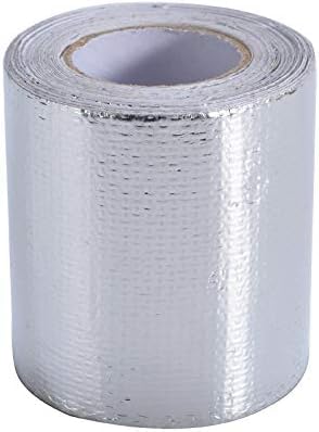 Bande Thermique Isolation échappement - Basalte, Couleur Titane, 50mm X 5m, Avec 10 Attaches Métal