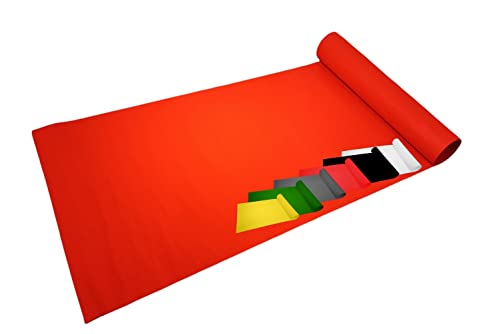 MadeInNature Tapis de Passage, Dimensions au Choix, Vert, Rouge, Noir, Gris, Jaune, Blanc, Tapis déco Anti-Feu, Intérieur et extérieur, Idéal pour Événementiel et Cérémonies (1x2 m, Rouge)