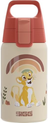 Sigg - Edelstahl Trinkflasche Kinder - Shield One Disney Lion King - Für Kohlensäurehaltige Getränke Geeignet - Auslaufsicher - Federleicht - BPA-frei - Sport & Schule - xxxx - 0,5
