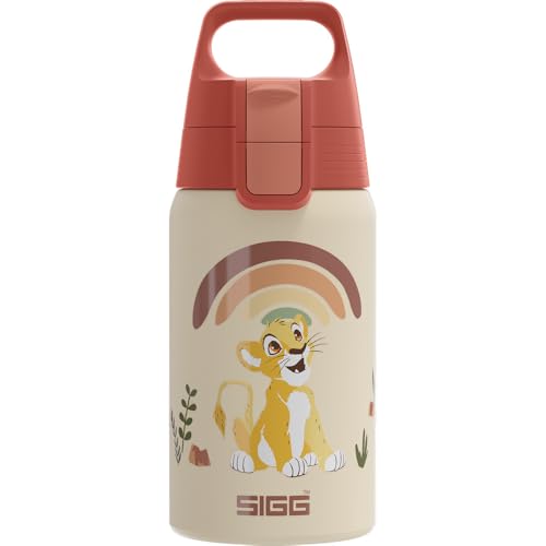 Sigg - Edelstahl Trinkflasche Kinder - Shield One Disney Lion King - Für Kohlensäurehaltige Getränke Geeignet - Auslaufsicher - Federleicht - BPA-frei - Sport & Schule - xxxx - 0 5L