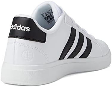 adidas Grand Court 2.0 Elastic (Little Kid/Big Kid) White/Core Black/Core Black 6 Big Kid M | Image 4