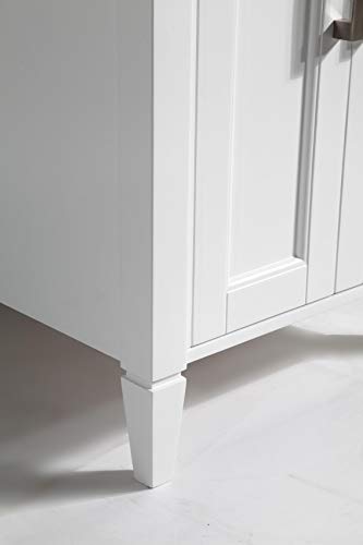 Vanity Art 30 Inches Single Sink Bathroom Vanity Set Carrara Marble Stone Top Dove-Tailed Drawer Soft Closing Doors Undermount Rectangle Sink Cabinet With Free Mirror Va2030-W #TOP6