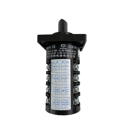 Commutateur universel à cames HZ5B-20/4 robuste à 4 pôles et 3 positions de commande