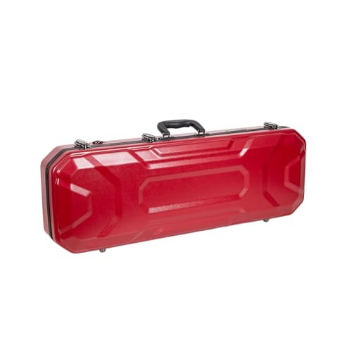 Image of Crossrock Oblong Case fits 4 /4 Full-Size Violin, Includes Interior Compartment, 2 Bow Holders, Security Lock, and Detachable Straps-Red (CRA860VFRD-R)