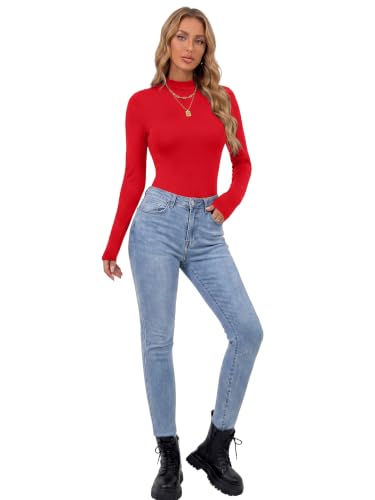 Image of OPOIPIN Women's Long Sleeve Basic Bodysuit