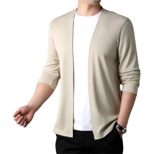 DbdkejjMen's Lightweight Sweaters Long Sleeve Cardigan V-Neck Buttonless Casual Sweater Suitable for Everyday Wear