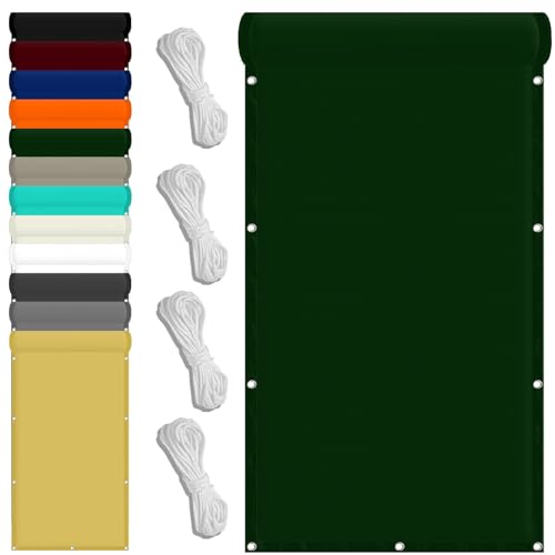 Toldo Parasol 120 x 150 cm Impermeable Toldos Vela Baratos Rectangular con Protezione UV PES e Accessori di Montaggio para Plantas Flores Exteriores Balcón Pérgola Trasero, Verde Oscuro