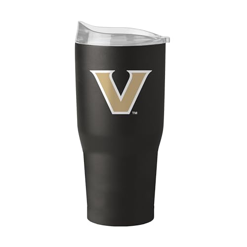 Logo Brands NCAA Vanderbilt Commodores 30oz Flipside Powder Coat Stainless Steel Tumbler - Insulated, Keeps Drinks Hot/Cold for Hours, High Lip Slider Lid