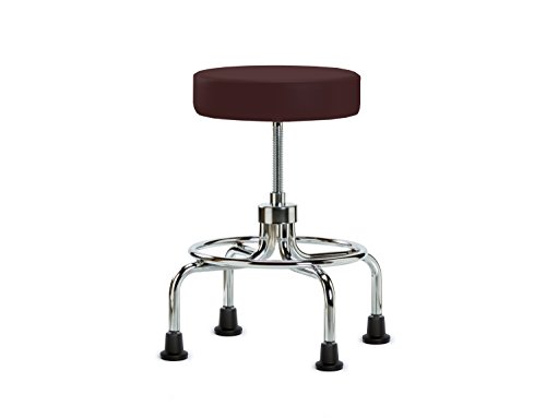 Image of Perch Retro Exam Stool with Glides, 18.5 inch-24 inch, Burgundy Fabric