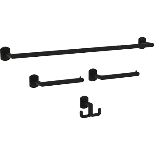 Franklin Brass GRNV64-MB Granville 4-Piece Bath Hardware Set, Matte Black