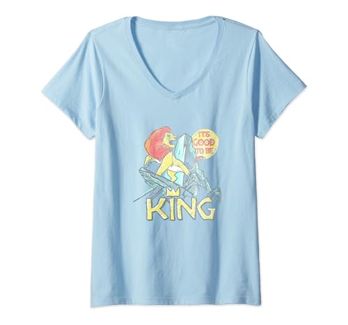 T-shirt Roi Lion femme col V reconnectez avec la magie de votre enfance avec Simba