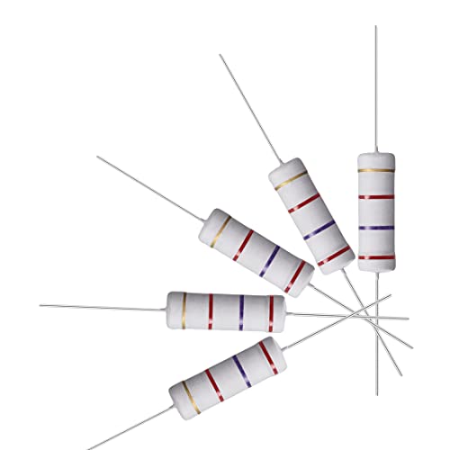 Image of sourcing map 10Pcs 2.7K Ohm Resistor, 5W 5% Tolerance Metal Oxide Film Resistors, Axial Lead, Flame Proof for DIY Electronic Projects and Experiments