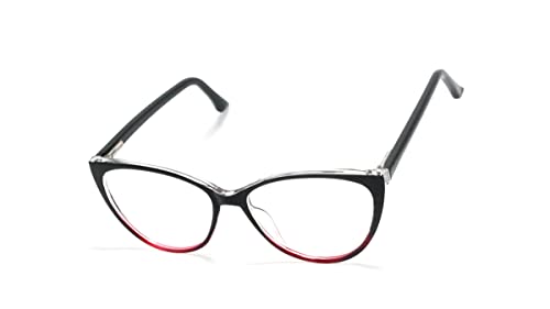Óculos Armação Feminino Gatinho Com Lentes Sem Grau Br-9823 (Preto-Degrade)