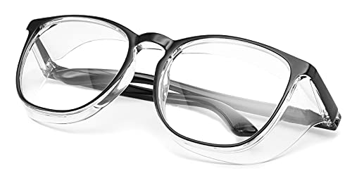 Alsenor Safety Glasses Anti Fog Goggles Protective Eyewear Blue Light Blocking Anti Dust UV Protection Glasses For Men Women (Black)