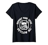 Womens Support Your Local Outlaw MC V-Neck T-Shirt