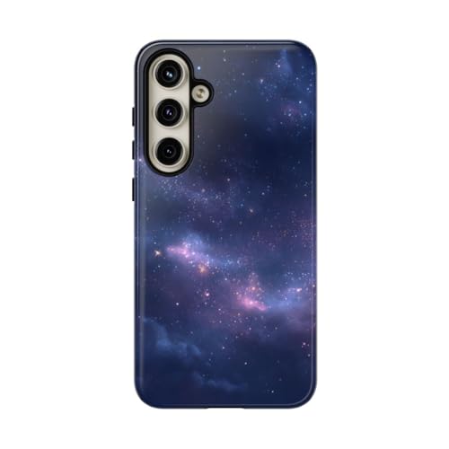 Coque Samsung S24 Plus rigide contre les rayures style nébuleuse bleue
