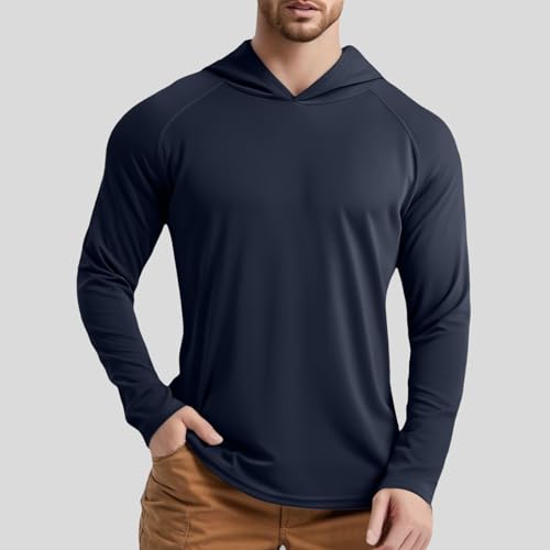 Men's Sun Protection Hoodie Shirts Long Sleeve UPF 50+ Swim Fishing Shirt with Hood Lightweight Rash Guard UV Hoodie Shirts3