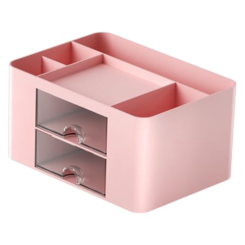 iplusmile 透明抽?式デスクオーガナイザー 卓上収納ボックス 多機能収納ケース 小物整理用 軽量ポータブル 化粧品 文房具 オフィス用品対応