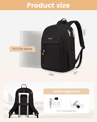 Mochila para portátil LOVEVOOK para mujer 17.3" impermeable miniatura 3