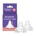 Lansinoh mOmma Nipples Medium-Flow, 2 Count, 100% Silicone, Anti-Colic, BPS and BPA Free, Easy to Clean and Assemble, Microwave and Dishwasher Safe