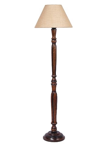 Image of Devansh Beige Jute Conical Wooden Floor lamp -23