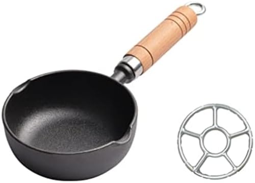 片手鍋 卵焼き フライパン き器 天ぷら鍋 小さい鍋 焦げ付かない 手鍋 ミニ 軽量 一人暮らし 調理器具 玉子焼き機 お弁当 朝食 IH・ガス対応 (13cm A,ブラック)