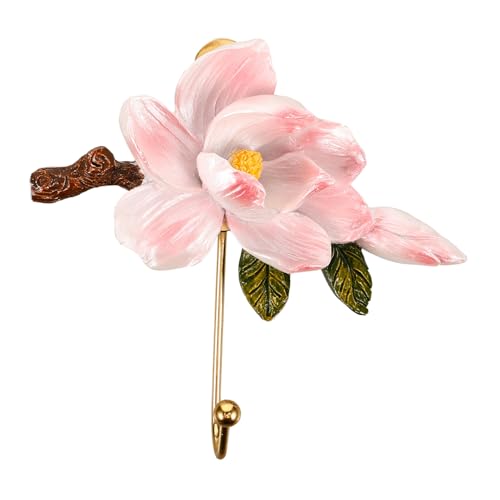 DIYEAH Floral Relief Wall Hanging Hook Plastic Resin Multi-use Coat Scarf Bag Organizer Elegant Entryway Home Wall Hooks