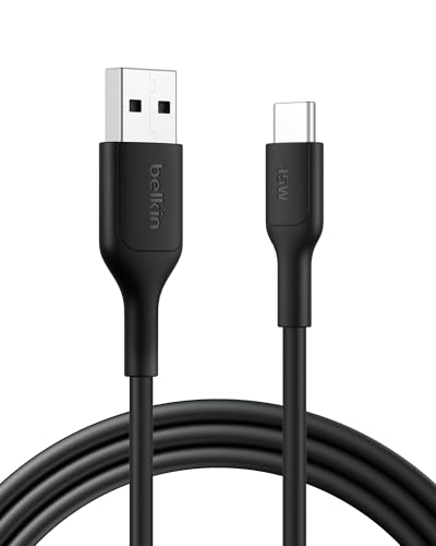 price history - Belkin Nylon Braided USB-A to USB-C Cable (6.6ft, 15W) - Soft, Flexible Fast-Charging Cable, Type C Charger Cord for iPhone 17, 16 & 15 Series, Galaxy S25, Pixel 9, iPad Pro, & More - Black (USB 2.0)
