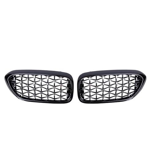 Rejilla delantera para Serie 5 G30 G31 G38 2018-2020 KISSGPIPOL negro y plata