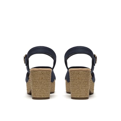 Clarks Collection Women's Nerisa Twist Heeled Sandal, Navy Canvas, 5 Medium US by Clarks - Used condition - Image 6