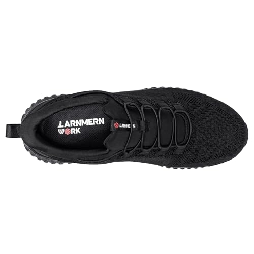 Image of LARNMERN Non Slip Work Shoes for Men Slip On Water Resistant Casual Walking Chef Kitchen Working Footwear Lightweight Breathable Restaurante Trabajo,New Black 7.5