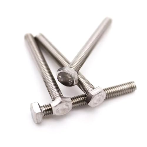 lW 1Pcs M8-M16 304 Stainless Steel External Hex Screw Outer Hex Head Bolt Lengthen Thread(70mm,M14 1pc)