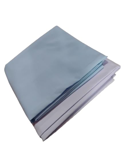 Unstitched Cotton Fabric Set, Light Blue Kurta with White Payjama, 3 Metre Kurta, 2.5 Metre Payjama-picture-16