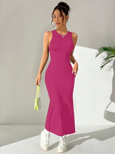 Image of Aahwan Women Bodycon Black Solid Simple Sleeveless Fish Tail Hem Backless Dress