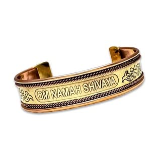 Jewelopia Brass Alloy Om Namah shivaya Open Adjustable Copper Kada Ashtdhatu bracelet Kada for Men & Boys