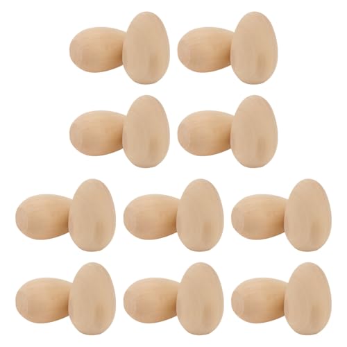 Warmhm 20pcs Wooden Easter Eggs Unpainted Natural Wooden Easter Eggs DIY Crafts for Childrens Activities and Holiday Decorations