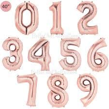 BoxedUp1: 40 Inch Giant Helium Foil Number 0 to 9 Rose Gold Balloon Birthday Wedding Party Digital Decorations.Price for Number (2) Only.