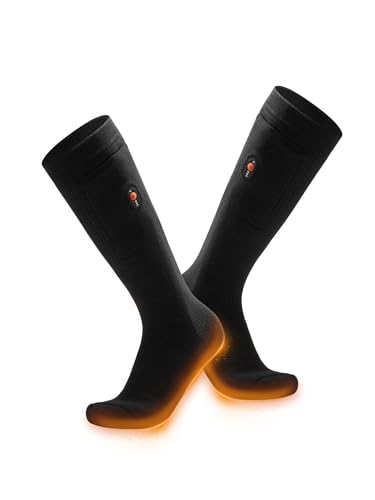 ORORO Heated Socks for Women Men, Up to 11 Hours of Warmth, Electric Heated Socks with Battery (Jet Black,L)