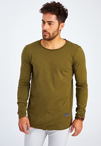 Long-Sleeve Shirt With A Crew Neck Khaki XL3