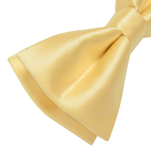 Image of YourTies Bow Ties for Men Pretied Bowties Solid Color Satin Bow Tie Formal Business Tuxedo Wedding Party Prom