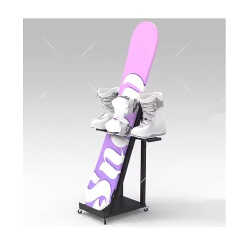 GRRICEPL Metal Snowboard Storage Rack, Skis Stand Parking Rack, Home Shed and Garage Organization System Snow Ski Holder? Can Hold Ski Boots On Both Sides (Color : Blac-B, Size : 32X50X80CM)